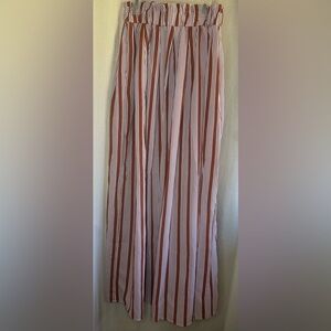 Kabayare Striped Skirt in Rust Brown and Cream
